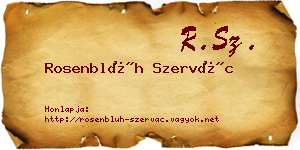 Rosenblüh Szervác névjegykártya